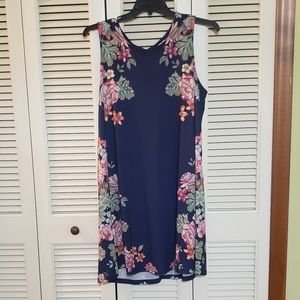 Blue floral tank dress
